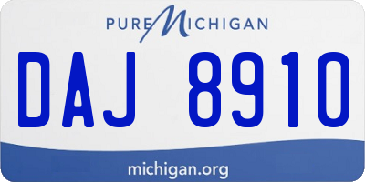 MI license plate DAJ8910