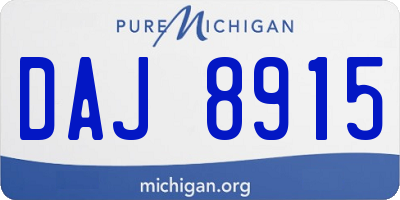 MI license plate DAJ8915