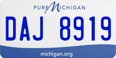 MI license plate DAJ8919