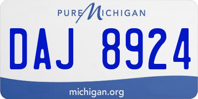 MI license plate DAJ8924