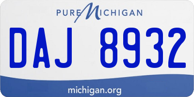 MI license plate DAJ8932
