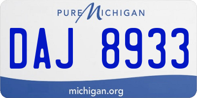 MI license plate DAJ8933