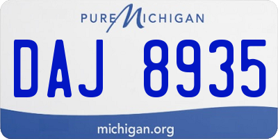 MI license plate DAJ8935