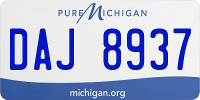 MI license plate DAJ8937