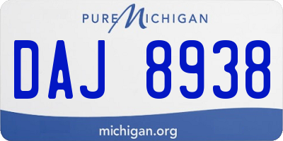 MI license plate DAJ8938