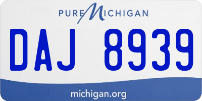 MI license plate DAJ8939