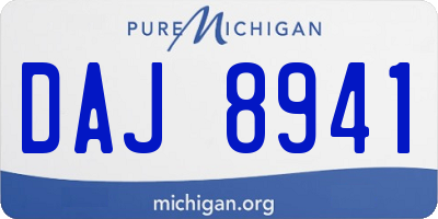MI license plate DAJ8941