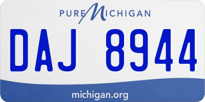 MI license plate DAJ8944