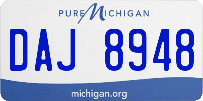 MI license plate DAJ8948
