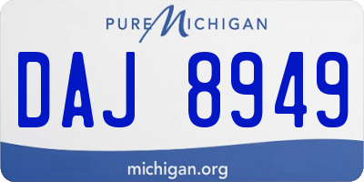 MI license plate DAJ8949