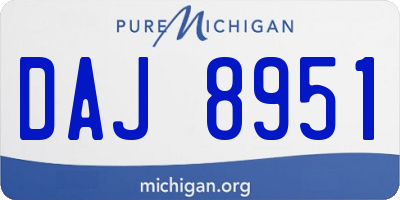 MI license plate DAJ8951