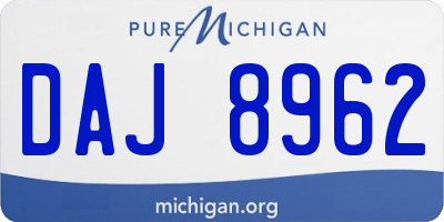MI license plate DAJ8962