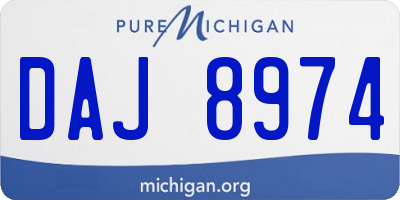 MI license plate DAJ8974
