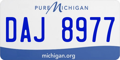 MI license plate DAJ8977