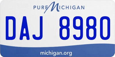 MI license plate DAJ8980
