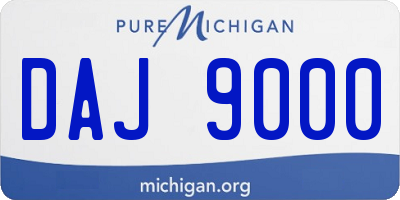 MI license plate DAJ9000