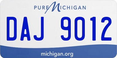 MI license plate DAJ9012