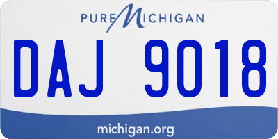 MI license plate DAJ9018