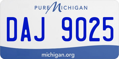 MI license plate DAJ9025