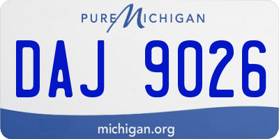 MI license plate DAJ9026