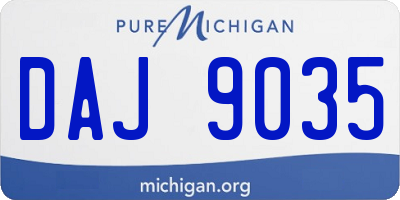 MI license plate DAJ9035