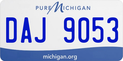MI license plate DAJ9053