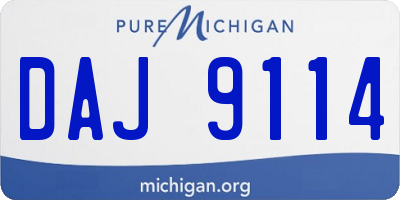 MI license plate DAJ9114
