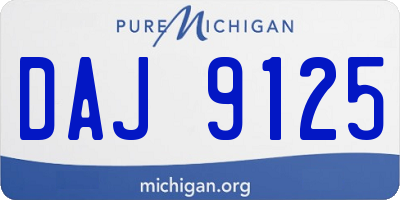 MI license plate DAJ9125