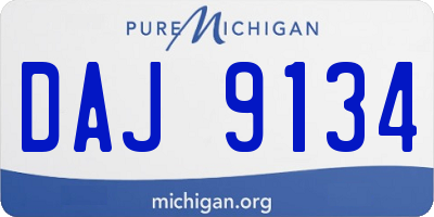 MI license plate DAJ9134