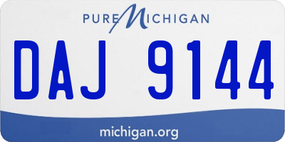 MI license plate DAJ9144