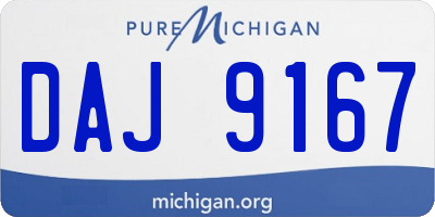 MI license plate DAJ9167