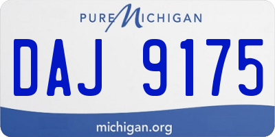 MI license plate DAJ9175