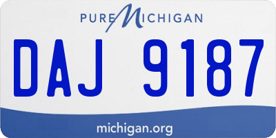 MI license plate DAJ9187