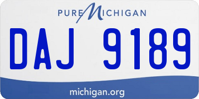 MI license plate DAJ9189
