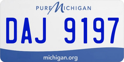 MI license plate DAJ9197