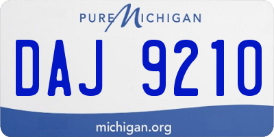 MI license plate DAJ9210