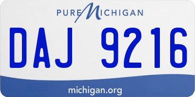 MI license plate DAJ9216
