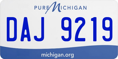 MI license plate DAJ9219