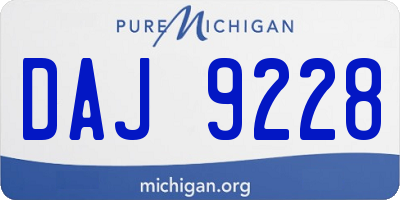 MI license plate DAJ9228