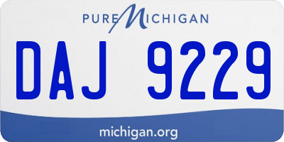 MI license plate DAJ9229