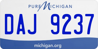 MI license plate DAJ9237