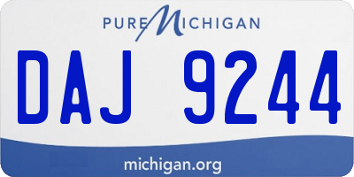 MI license plate DAJ9244