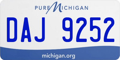 MI license plate DAJ9252