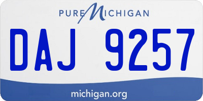 MI license plate DAJ9257