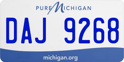 MI license plate DAJ9268