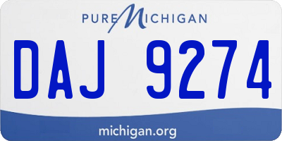 MI license plate DAJ9274