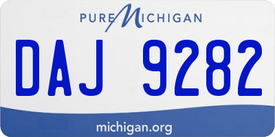 MI license plate DAJ9282