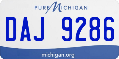 MI license plate DAJ9286