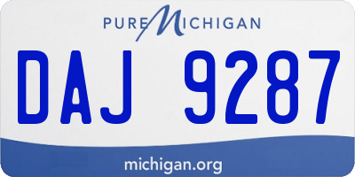 MI license plate DAJ9287