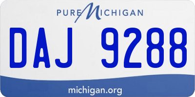 MI license plate DAJ9288